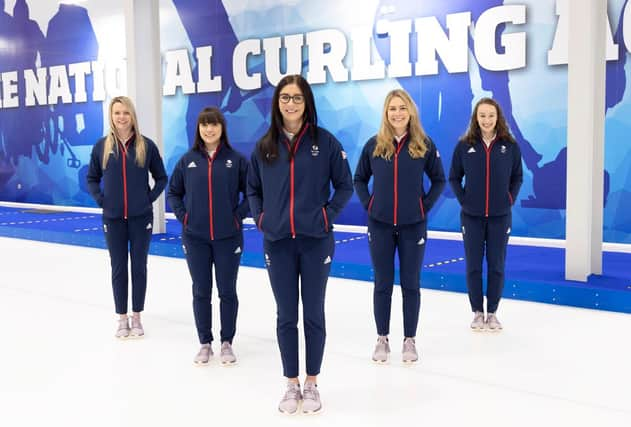 The Team GB team, pictured from left, Vicky Wright, Hailey Duff, Eve Muirhead, Mili Smith and Jen Dodds. Picture by Graeme Hart.