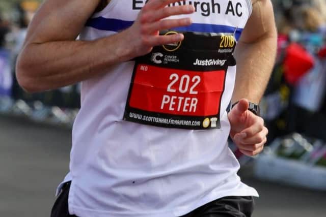 Pete Simpson suffered a cardiac arrest just 500 metres from the finish line of the London Marathon.