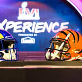 Helmets from the Los Angeles Rams and the Cincinnati Bengals. Picture: Rich Fury/Getty Images