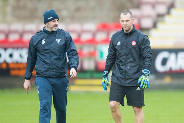 Then-Dunfermline coach John Potter with his brother Brian Potter, goalkeeping coach at Hamilton, in 2017