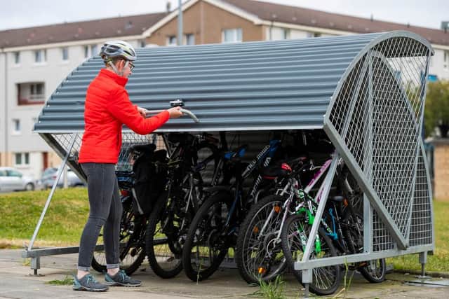 Secure bike storage provided in the Gorbals, Glasgow