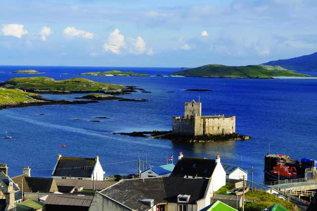 A view of Kisimul Castle from Castlebay on Barra 