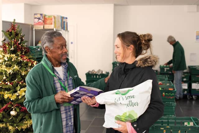 Volunteers at a food bank
