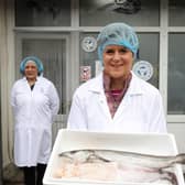 First Minister of Scotland and leader of the SNP Nicola Sturgeon, visits J Charles fish merchants in Aberdeen during campaigning for the Scottish Parliamentary election.