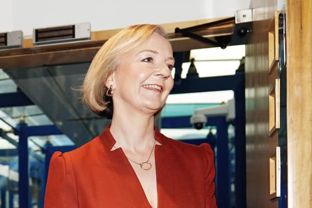 Prime Minister Liz Truss arrives to the Conservative Party annual conference on Wednesday
