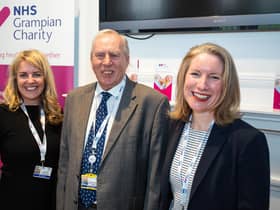 Lisa Duthie, Charity Lead; Dennis Robertson, Chair of NHS Grampian Charity Committee and Caroline Hiscox, Chief Executive of NHS Grampian.