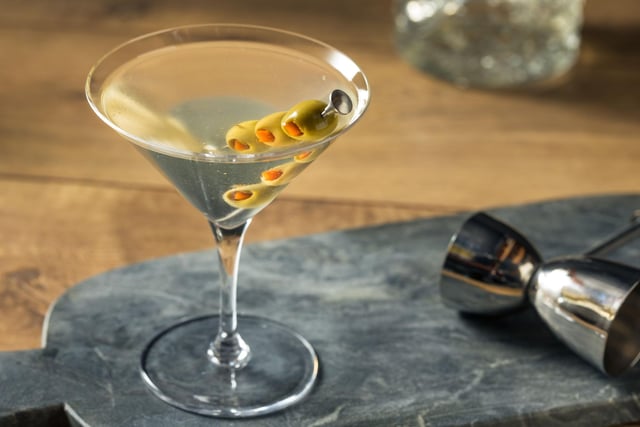 Another twist on the martini is third. To make the perfect Dirty Martini pop ice, 150ml London dry gin, 25ml olive brine and 25ml dry vermouth into a jug and give it a stir. When the jug feels cold, strain into a cold martini glass and garnish with a couple of olives threaded onto a cocktail stick.