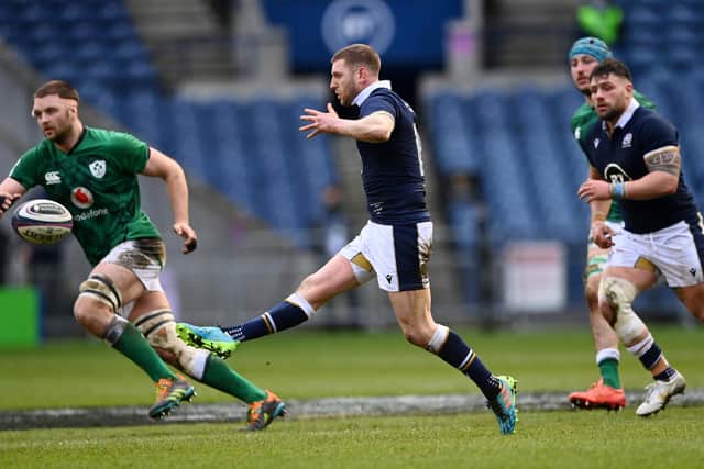 Finn Russell's box of tricks includes footballer prowess with the ball at his feet and this would bring him Scotland's first-half try