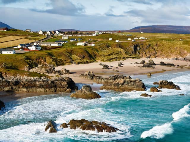 Sango Bay beach at Durness = one of Scotland's stunning North Atlantic beaches