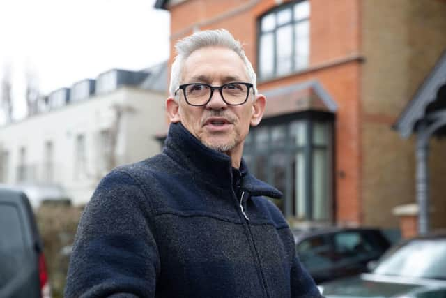 Gary Lineker outside his home in London