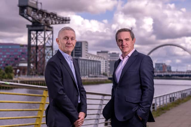 Craig Marshall, group chief operating officer, Irwin Mitchell; Fraser Gillies, managing partner, Wright, Johnston & Mackenzie. Picture by Sandy Young Photography