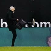 This picture of Jim Goodwin leaving Easter Road just after being sacked as Aberdeen boss was all the rage.