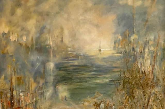 What is happening in the oil-on-canvas painting Springtides by Annie Broadley is open to the viewers' interpretation