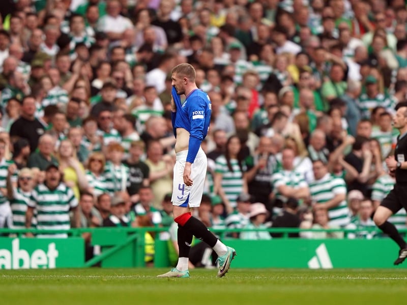 This was a disastrous afternoon for the Rangers midfielder. Already struggling to keep tabs on his Celtic counterparts, he poked the ball past his own goalkeeper on 39 minutes to put Celtic 2-0 up and then just minutes later was sent off, via a VAR review, for a high sliding tackle on Alistair Johnston. 2