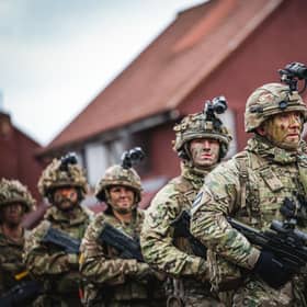 Reservist soldiers from 4th Battalion Princess of Wales's Royal Regiment take part in an urban operations exercise as part of their training (Picture: Adrian Dennis/AFP via Getty Images)