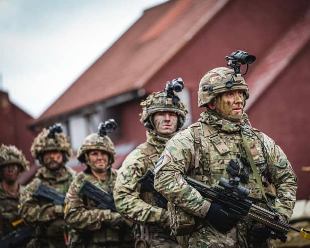Reservist soldiers from 4th Battalion Princess of Wales's Royal Regiment take part in an urban operations exercise as part of their training (Picture: Adrian Dennis/AFP via Getty Images)
