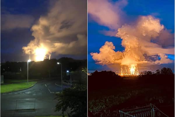 The flaring above Mossmorran chemical plant in Fife. Pic: Ash Alay/ Elaine Green
