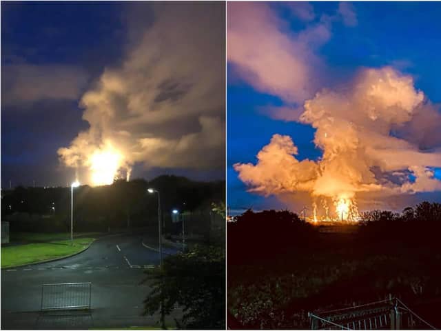 The flaring above Mossmorran chemical plant in Fife. Pic: Ash Alay/ Elaine Green