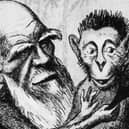 Charles Darwin is depicted as an ape in this satirical image from the London Sketch Book of 1860 (Picture: Hulton Archive/Getty Images)