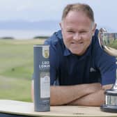 Alastair Forsyth shows off the trophy after winning the Loch Lomond Whiskies Scottish PGA Championship at West Kilbride. Picture: Steve Welsh/Getty Images.