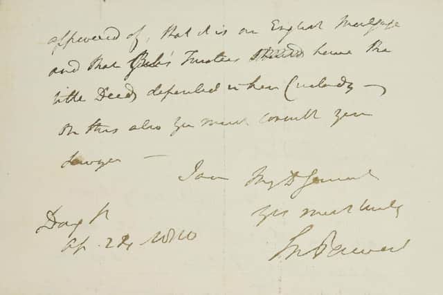A letter written by Spencer Perceval, the only British prime minister to be assassinated.
