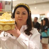 Jemma Melvin with her lemon Swiss roll and amaretti trifle which beat 5,000 desserts to become the official pudding of the Queen's Jubilee celebrations (Picture: James Manning/PA)