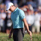 Rory McIlroy reacts to coming up just short in the 123rd US Open at The Los Angeles Country Club. PIcture: Richard Heathcote/Getty Images.