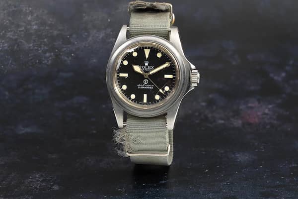The rare MilSub Rolex, which has sat in its owner's drawers for decades, h is expected to bring between £80,000 and £120,000 at auction on Wednesday at Bonhams, in London
Pic: Nick Brewster