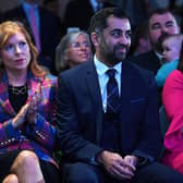 Ash Regan (left) and Kate Forbes (right) applaud after Humza Yousaf was named as the party's new leader. Picture: AFP via Getty Images