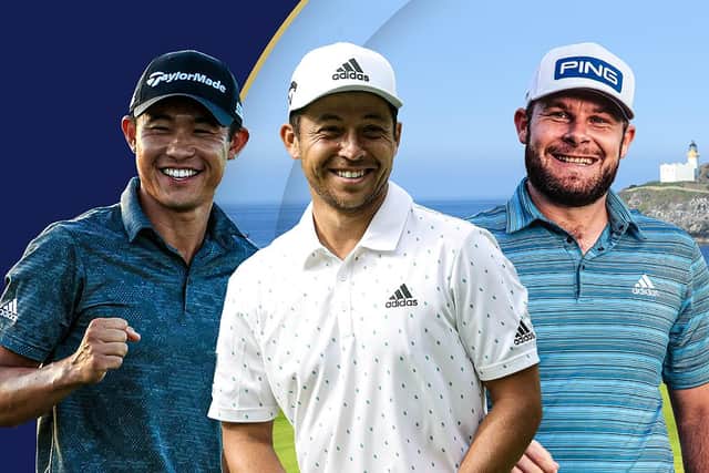 Three of the world's current top eight - Collin Morikawa, Xander Schauffele and Tyrrell Hatton - are set to play in the Aberdeen Standard Investments Scottish Open at The Renaissance Club in July. Picture: Getty Images