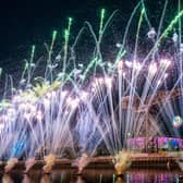 Fireworks in front of the Finnieston Crane and the Hydro during the closing ceremony of the 2026 Games (Picture: Jane Barlow/PA)