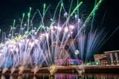 Fireworks in front of the Finnieston Crane and the Hydro during the closing ceremony of the 2026 Games (Picture: Jane Barlow/PA)