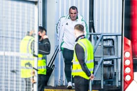 Celtic manager Brendan Rodgers is pictured as Celtic depart for Italy from Glasgow Airport, on October 22, 2024, in Glasgow, Scotland. (Photo by Craig Foy / SNS Group)