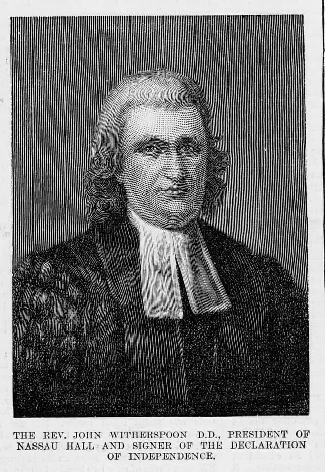 John Witherspoon was a signatory to the US declaration of independence. Picture: Interim Archives/Getty