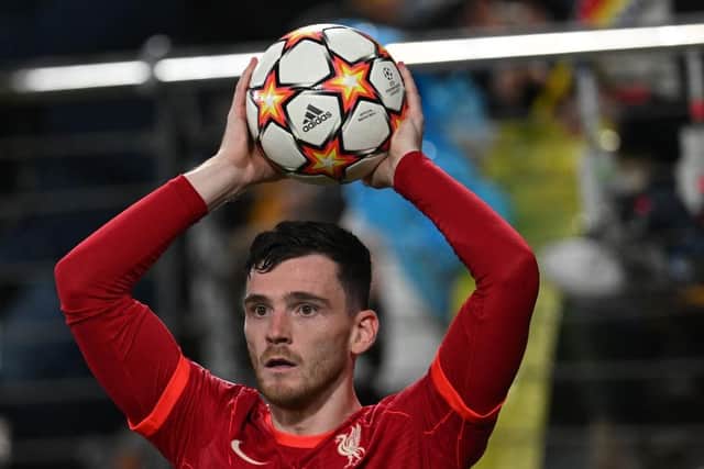 Robertson helped Liverpool past Villarreal in the semi-final to set-up their shot at glory in Paris. (Photo by PAUL ELLIS/AFP via Getty Images)