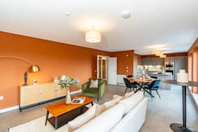 Living room of exclusive penthouses at The Wireworks, development