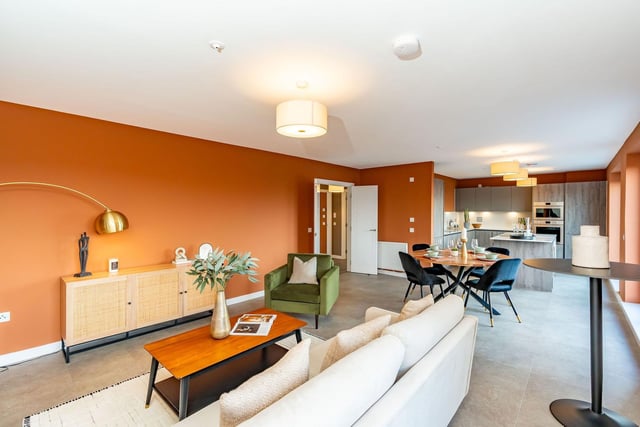 Living room of exclusive penthouses at The Wireworks, development