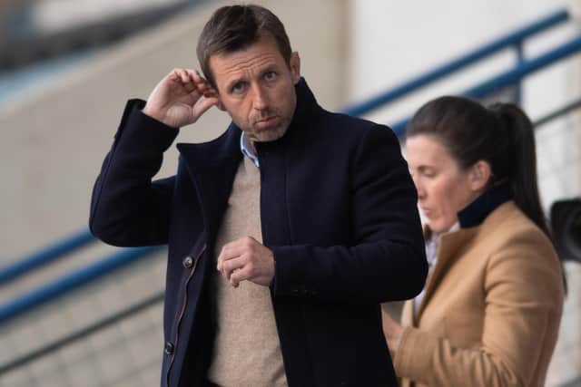 BBC Scotland pundit Neil McCann during the Scottish Premiership Play Off Final 2nd Leg match between Dundee and Raith Rovers at Dens Park on May 15, 2021, in Dundee, Scotland. (Photo by Mark Scates / SNS Group)