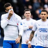 Rangers defender Connor Goldson looks dejected at full time after the 3-2 defeat to Ross County. (Photo by Ross Parker / SNS Group)