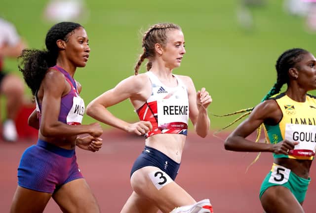 Britain's Jemma Reekie (centre) during the first Women's 800 metres Semi-Final at the Olympic Stadium. Picture: Mike Egerton/PA Wire
