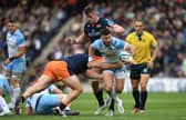 Glasgow Warriors' Ali Price is tackled by Edinburgh's WP Nel during the 1872 Cup match at BT Murrayfield. (Photo by Ross MacDonald / SNS Group)