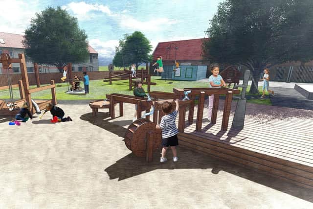 Artist's impression of The Yard's outdoor space on completion