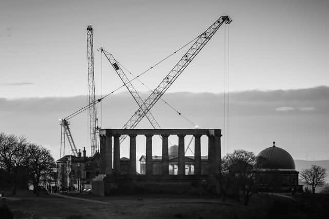 Photographer Gordon Hunter and poet Don Ledingham wanted to create a fresh view on the familiar in their book, Edinburgh Revisited. Their ode to the The Unfinished Monument urges readers to take a new perspective on the National Monument of Scotland on Calton Hill. PIC: Gordon Hunter.