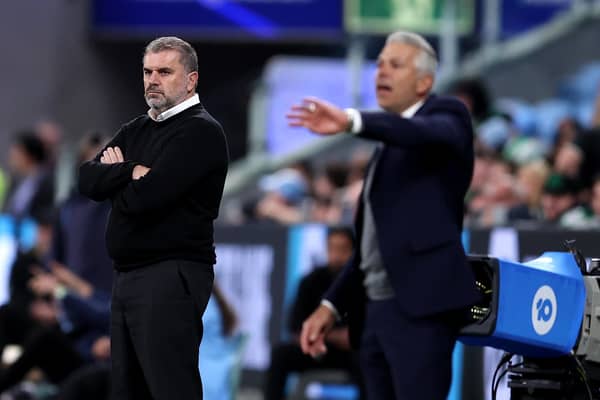 Celtic manager Ange Postecoglou looks on during the Sydney Super Cup defeat to Sydney FC at Allianz Stadium. (Photo by Brendon Thorne/Getty Images)