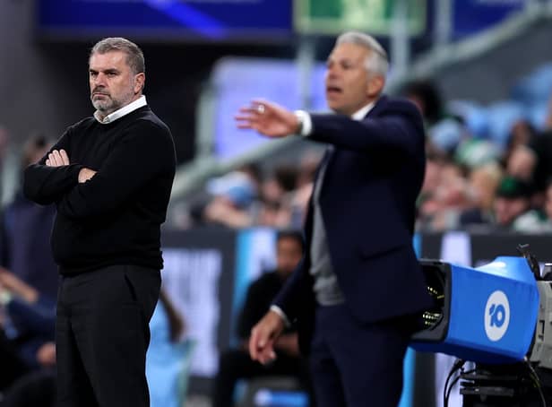 Celtic manager Ange Postecoglou looks on during the Sydney Super Cup defeat to Sydney FC at Allianz Stadium. (Photo by Brendon Thorne/Getty Images)