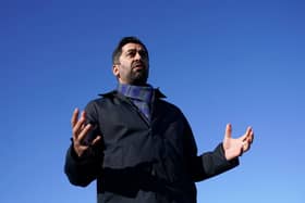 First Minister Humza Yousaf at the Lord Roberts Monument in Kelvingrove Park, Glasgow. Picture: Andrew Milligan/PA Wire
