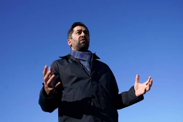 First Minister Humza Yousaf at the Lord Roberts Monument in Kelvingrove Park, Glasgow. Picture: Andrew Milligan/PA Wire