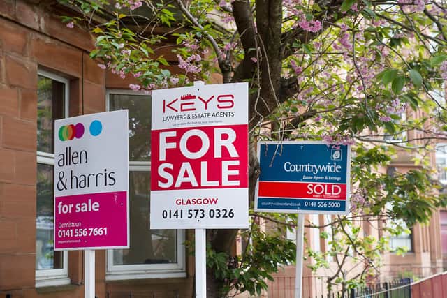 The number of properties for advertised sale has increased by 85 per cent year-on-year in parts of Scotland