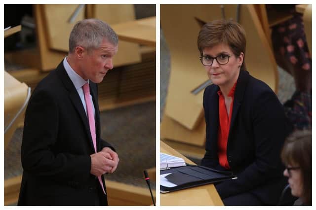 Willie Rennie and Nicola Sturgeon at First Minister's Questions
