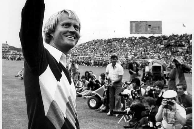 Jack Nicklaus celebrates winning the 1978 Open at St Andrews.